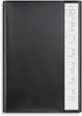 Kalender Stor Veckokalender svart konstläder 2025