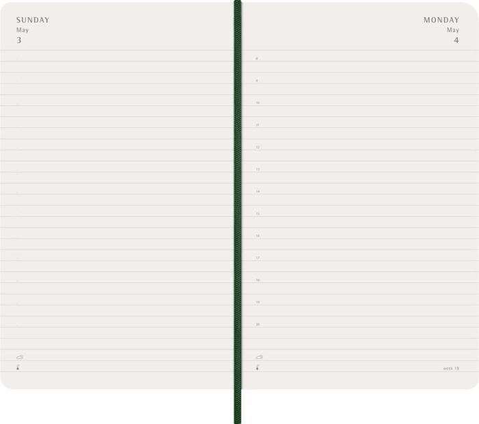 Kalender Moleskine Daily Myrtle Green Soft Large 2026