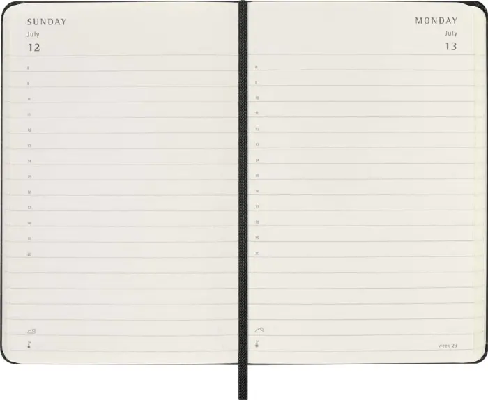 Kalender Moleskine Daily Black Hard Pocket 2026