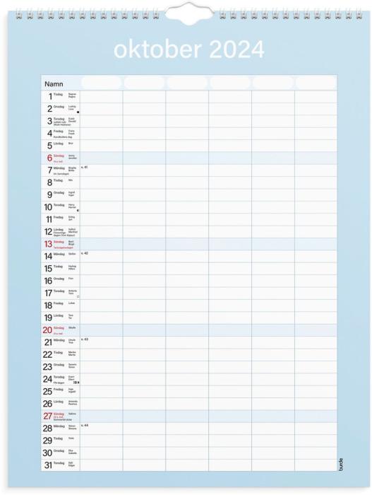 Väggkalender Familjens Praktiska 2024-2025
