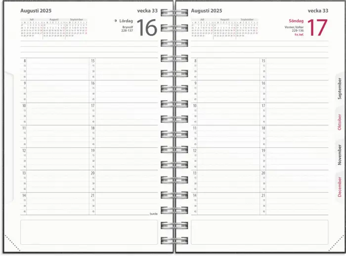 Tidkalender svart kartong 2025