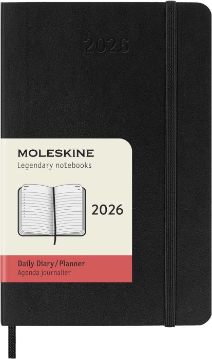 Kalender Moleskine Daily Black Soft pocket 2026