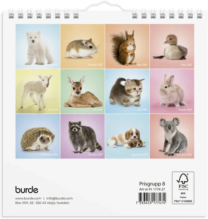 Väggkalender Sötnosar 2027