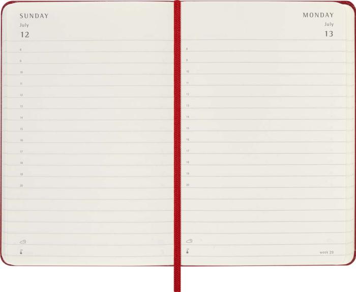 Kalender Moleskine Daily Hard Pocket Red 2026