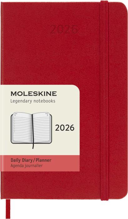 Kalender Moleskine Daily Hard Pocket Red 2026