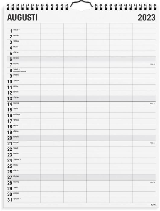 Familjekalender Black and White 2023