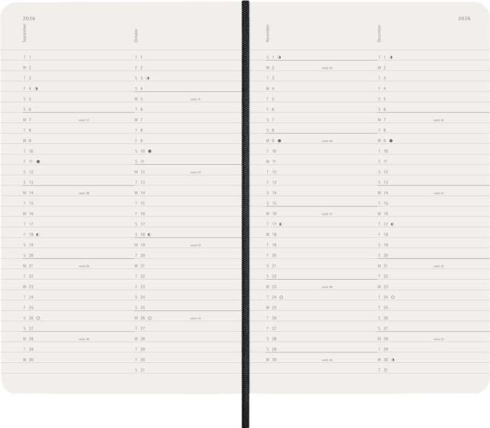 Kalender Moleskine MonthNote Black Soft Large 2026
