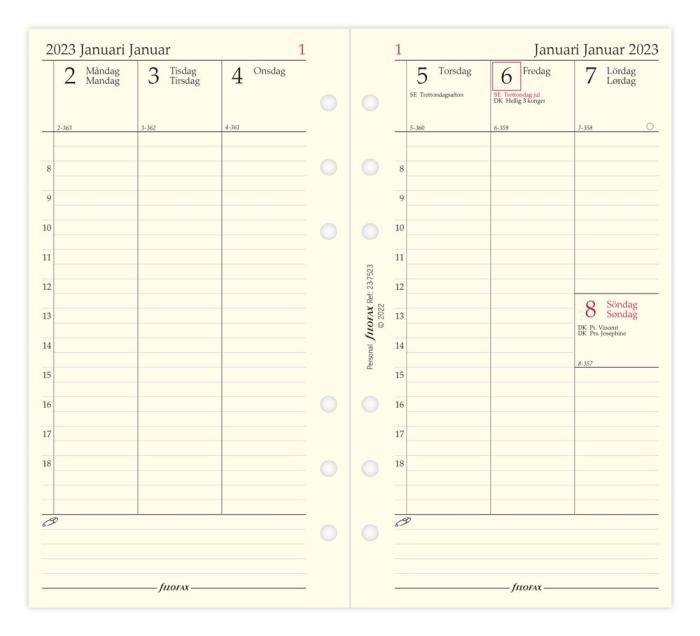 Filofax Dagbok Vertikal Personal v/u 2023