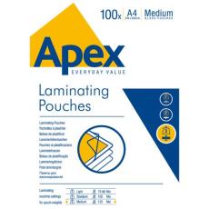 Lamineringsfickor Apex A4 100 x 125 Mikron Blank