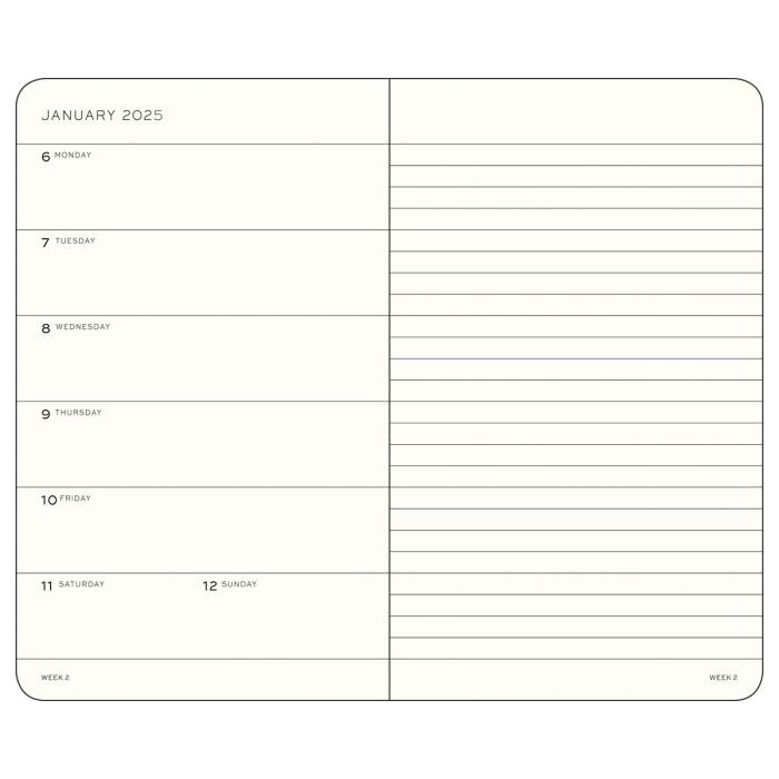 Leuchtturm1917 vecka/notes A6 Soft Black 2025