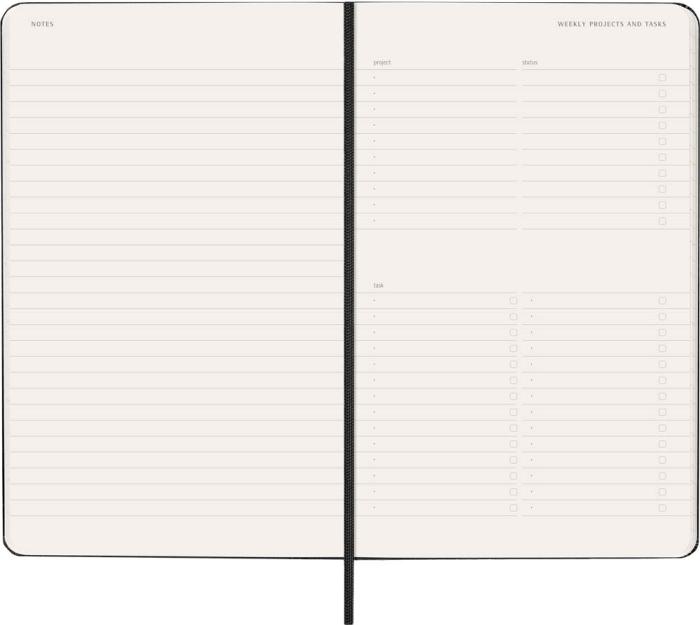 Kalender Moleskine Weekly Pro Vertical Svart hard large 2026