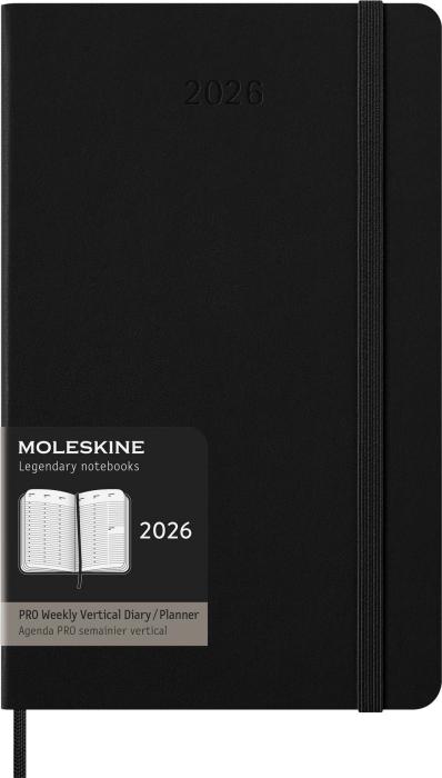 Kalender Moleskine Weekly Pro Vertical Svart hard large 2026
