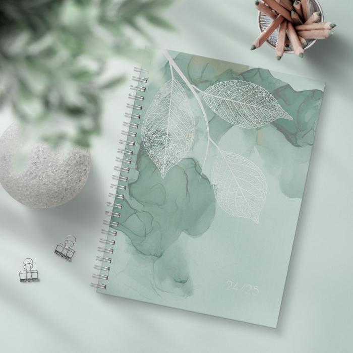 Kalender Study A5 Story grön 2024-2025