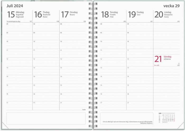 Kalender Study A5 Story grön 2024-2025