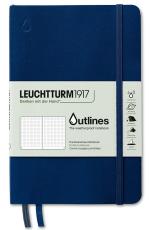 Leuchtturm Outlines Notebook B6 Dotted Signal Navy Blue