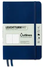 Leuchtturm Outlines Notebook B6 Dotted Signal Navy Blue