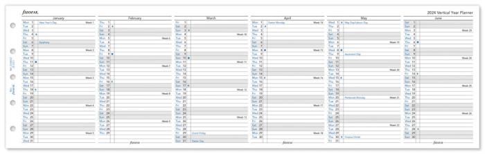 Filofax årsplan mini 2024