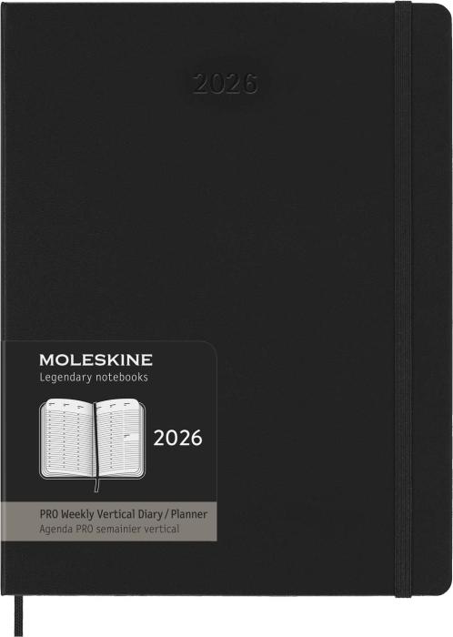 Kalender Moleskine Weekly Pro Vertical Svart hard XL 2026