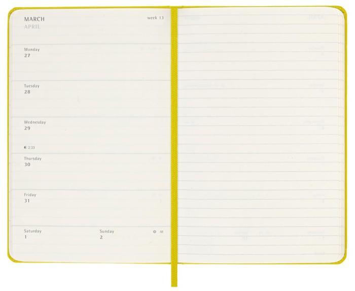 Moleskine Weekly Notebook Hay Yellow hard pocket 2023