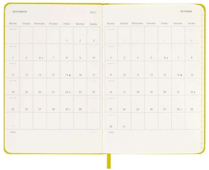 Moleskine Weekly Notebook Hay Yellow hard pocket 2023