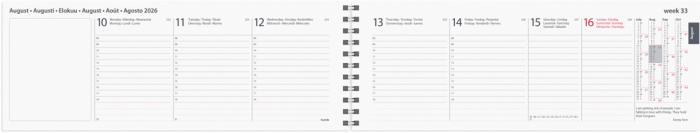 Kalender 2026 Desk calendar Europe