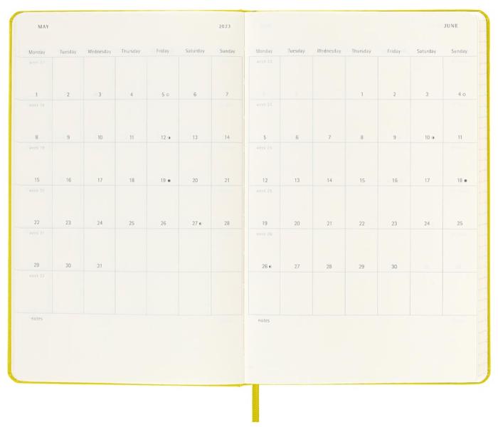 Moleskine Weekly Notebook Hay Yellow hard Large 2023