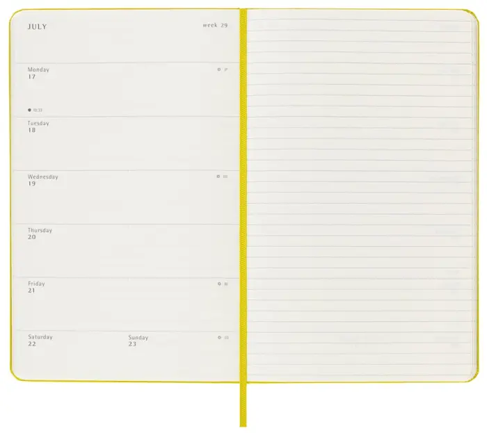 Moleskine Weekly Notebook Hay Yellow hard Large 2023