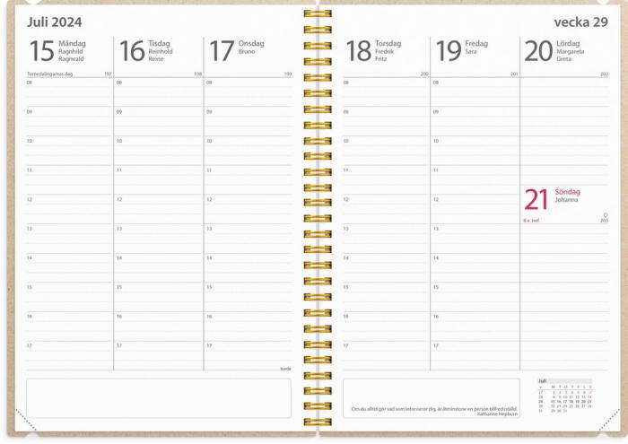 Kalender Study A5 Story plommon 2024-2025