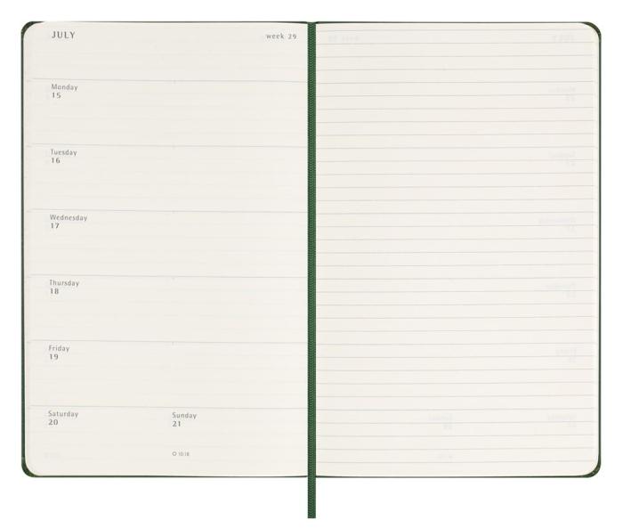 Moleskine Weekly Notebook Myrtle Green hard Large 2024 