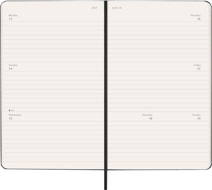 Kalender Moleskine Horizontal Weekly Black hard Large 2026
