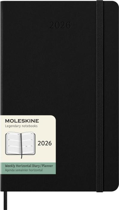 Kalender Moleskine Horizontal Weekly Black hard Large 2026