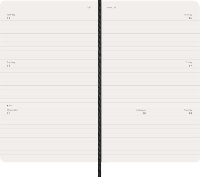Kalender Moleskine Horizontal Weekly Black Soft Large 2026