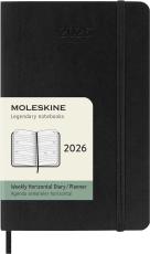 Kalender Moleskine Horizontal Weekly Black soft pocket 2026