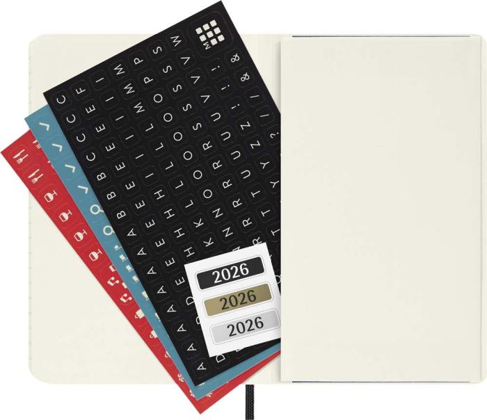 Kalender Moleskine Horizontal Weekly Black soft pocket 2026