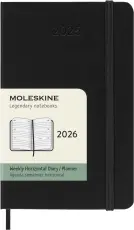 Kalender Moleskine Horizontal Weekly Black Hard pocket 2026