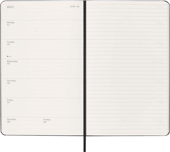 Kalender Moleskine Weekly Notebook Black hard Large 2026