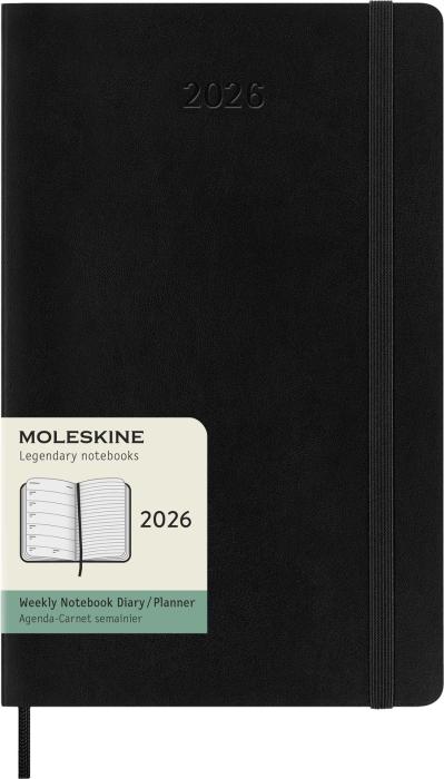 Kalender Moleskine Weekly notebook Large Black Soft 2026