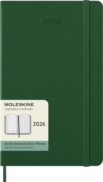 Kalender Moleskine Weekly Notebook Myrtle Green hard Large 2026