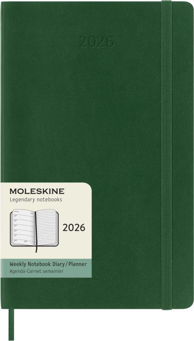 Kalender Moleskine Weekly Notebook Myrtle Green soft Large 2026
