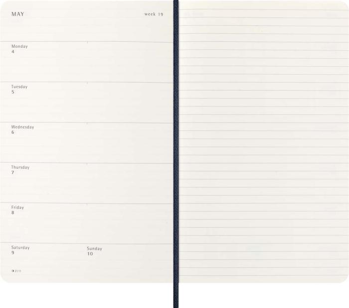 Kalender Moleskine Weekly notebook Large Blue Soft 2026