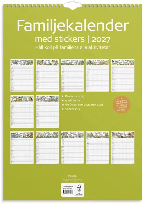Familjekalender Stickers 2027