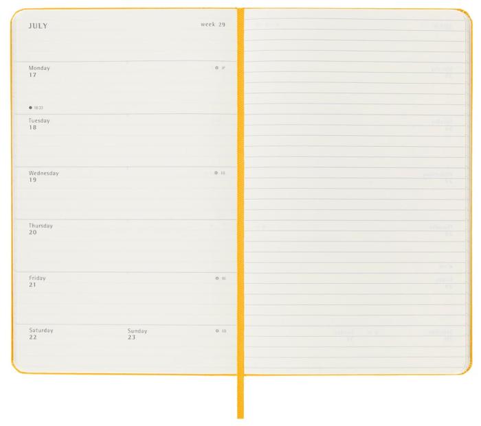 Moleskine Weekly Notebook Orange Yellow hard Large 2023