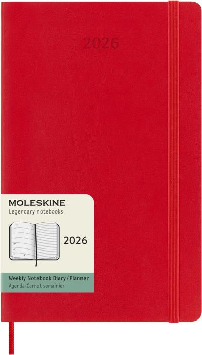 Kalender Moleskine Weekly notebook Large Red Soft 2026