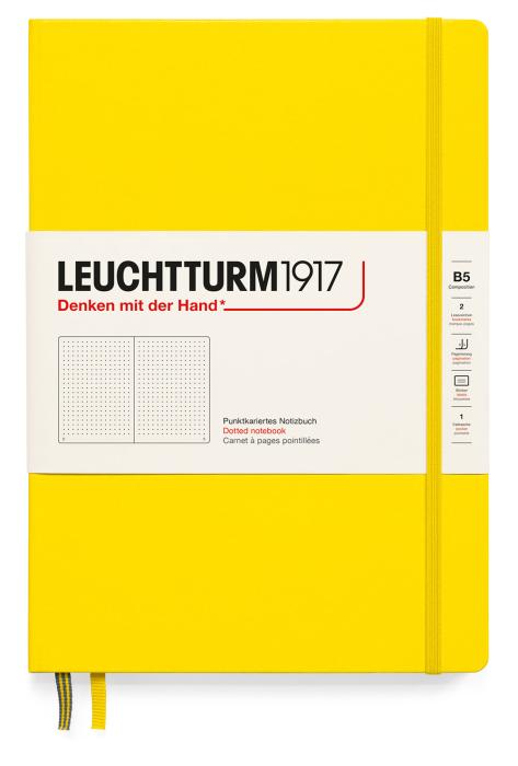 Leuchtturm Notebook B5 Hard 121s Lemon Dotted