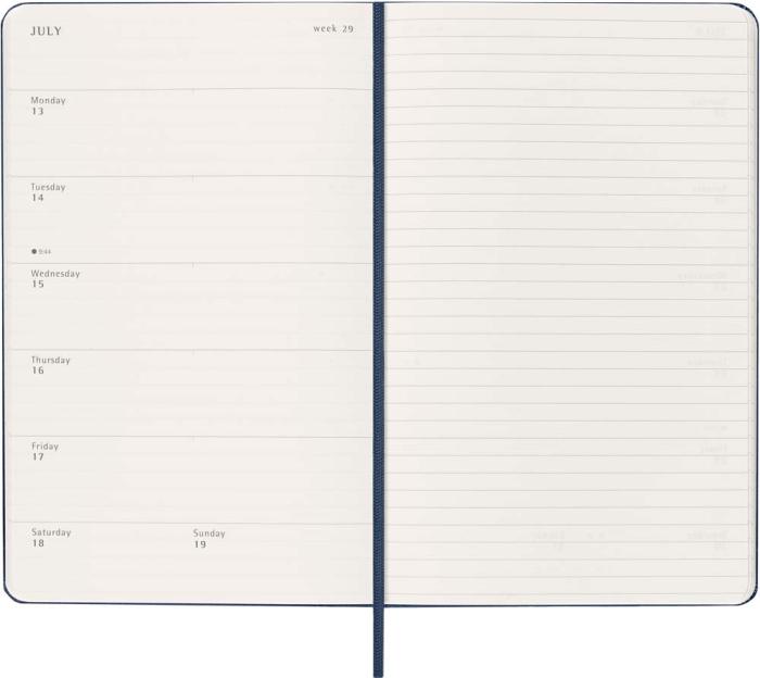 Kalender Moleskine Weekly Notebook Blue hard Large 2026