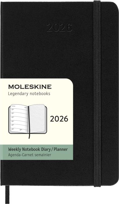 Kalender Moleskine Weekly Notebook Black hard pocket 2026
