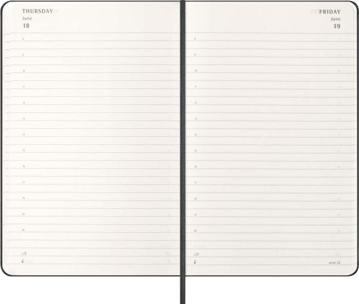 Kalender Moleskine Daily Black Hard Large 2026