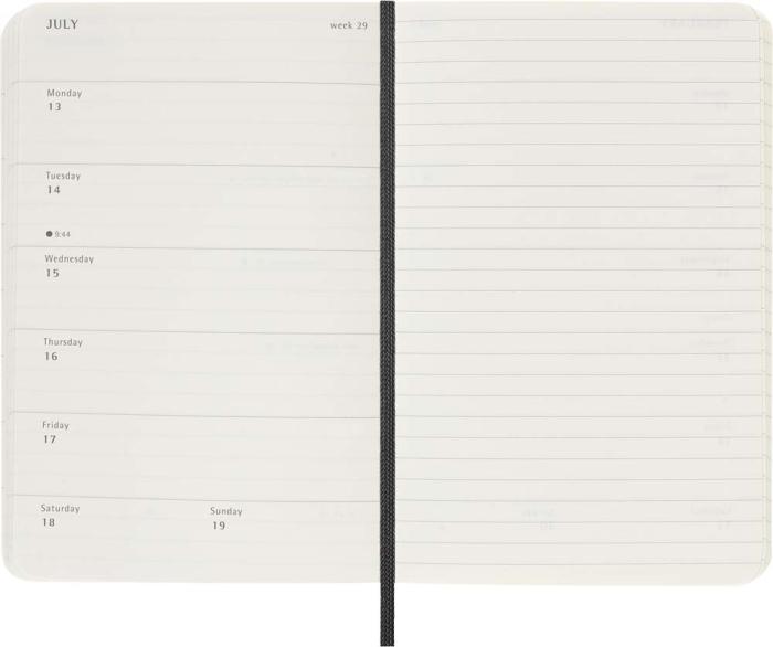 Kalender Moleskine Weekly Notebook Black soft pocket 2026