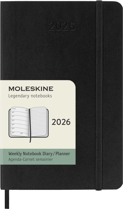 Kalender Moleskine Weekly Notebook Black soft pocket 2026
