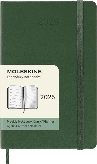 Kalender Moleskine Weekly Notebook Myrtle Green hard pocket 2026